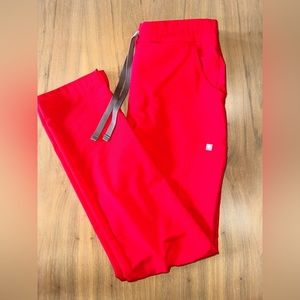 Figs Red Yola Skinny Scrub Pants